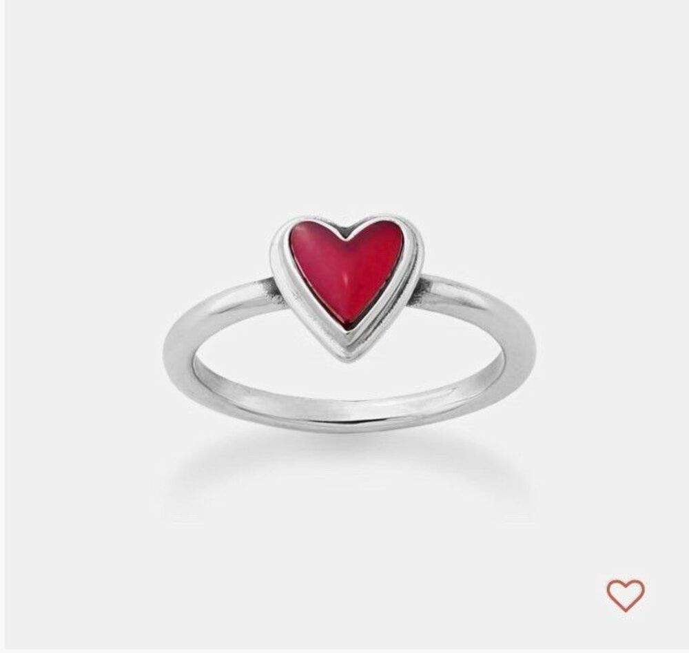 NWT James Avery Red Doublet Sweetheart Gemstone Ring Size 8.5